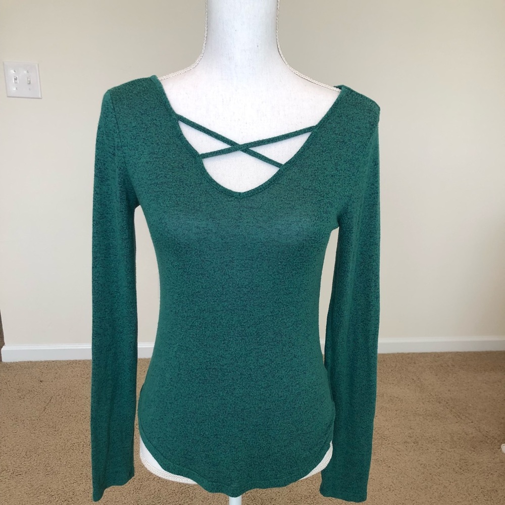 SO forest green  blouse